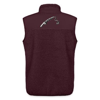 Angelrute Angeln - Unisex Sherpaweste von Stanley/Stella - Maroon - Hinten - AI Model Male 178 light (178cm)