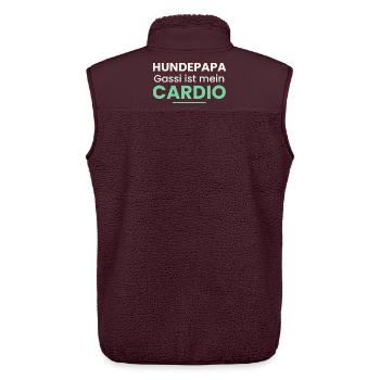 Hundepapa Shirt Gassi ist mein Cardio Lustig - Unisex Sherpaweste von Stanley/Stella - Maroon - Hinten - AI Model Male 178 light (178cm)