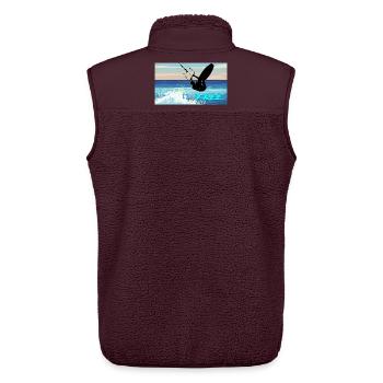 Kitesurf - Unisex Sherpaweste von Stanley/Stella - Maroon - Hinten - AI Model Male 178 light (178cm)