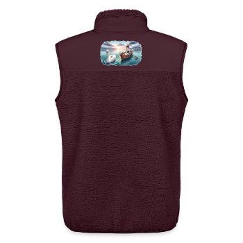 A white swan in watercolor style - Unisex Sherpa Gilet by Stanley/Stella - maroon - Back - AI Model Male 178 light (178cm)
