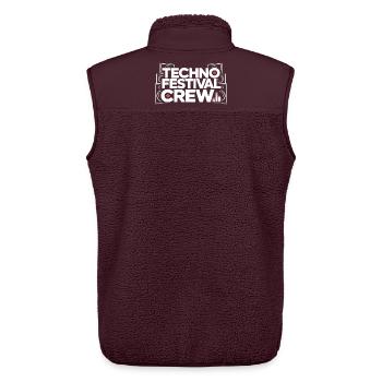 Techno Festival Crew – Techo Party Outfit - Unisex Sherpaweste von Stanley/Stella - Maroon - Hinten - AI Model Male 178 light (178cm)