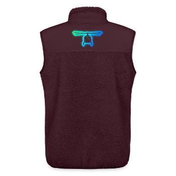 Helicopter Pilot Kids Men Boys Helicopter - Unisex Sherpa Gilet by Stanley/Stella - maroon - Back - AI Model Male 178 light (178cm)