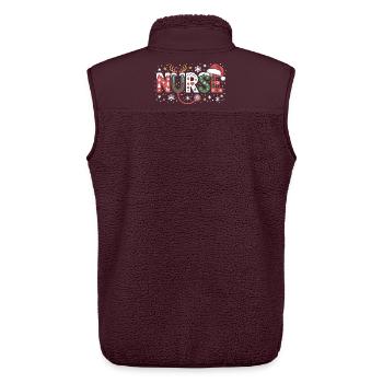 Nurse Weihnachtsstethoskop Logo - Unisex Sherpaweste von Stanley/Stella - Maroon - Hinten - AI Model Male 178 light (178cm)