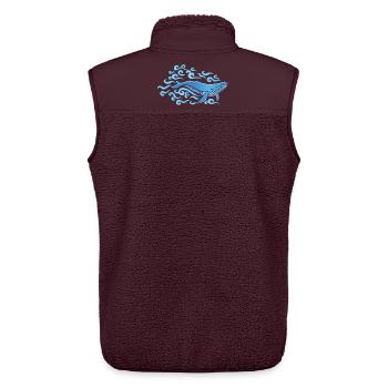 The Blue Whale - Unisex Sherpa Gilet by Stanley/Stella - maroon - Back - AI Model Male 178 light (178cm)