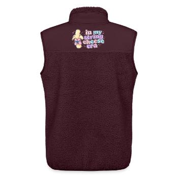 In My String Cheese Era Kaesestick Design - Unisex Sherpaweste von Stanley/Stella - Maroon - Hinten - AI Model Male 178 light (178cm)