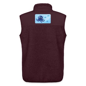 Funny octopus and fish with bubbles - Unisex Sherpa Gilet by Stanley/Stella - maroon - Back - AI Model Male 178 light (178cm)