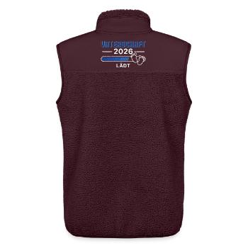 PATERNITY 2026 INVITES Soon Papa Lustig - Unisex Sherpa Gilet by Stanley/Stella - maroon - Back - AI Model Male 178 light (178cm)