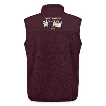 Katzen mit Kaninchenohrriemen - Unisex Sherpaweste von Stanley/Stella - Maroon - Hinten - AI Model Male 178 light (178cm)