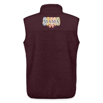 MAMA Bandes Florales et Nœud Rose Rétro - Veste sans manches sherpa unisexe Stanley/Stella - maroon - Dos - AI Model Male 178 light (178cm)