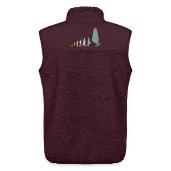 Vintage Windsurfer Evolution - Unisex Sherpaweste von Stanley/Stella - Maroon - Hinten - AI Model Male 178 light (178cm)