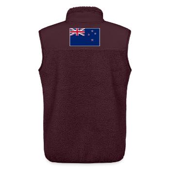 New Zealand Flag - Unisex Sherpaweste von Stanley/Stella - Maroon - Hinten - AI Model Male 178 light (178cm)