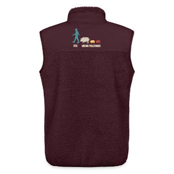 Schwein Landwirt Ich Und Meine Follower - Unisex Sherpaweste von Stanley/Stella - Maroon - Hinten - AI Model Male 178 light (178cm)