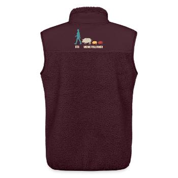 Schwein Landwirtin Ich Und Meine Follower - Unisex Sherpaweste von Stanley/Stella - Maroon - Hinten - AI Model Male 178 light (178cm)