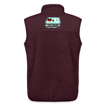 Deutschland und Südkorea 100% Genial / Geschenk - Unisex Sherpa Gilet by Stanley/Stella - maroon - Back - AI Model Male 178 light (178cm)
