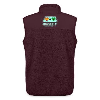 Spain and Brazil flag 100% genius - Unisex Sherpa Gilet by Stanley/Stella - maroon - Back - AI Model Male 178 light (178cm)