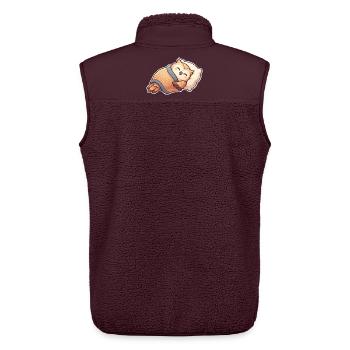 Eule Schlafen - Unisex Sherpaweste von Stanley/Stella - Maroon - Hinten - AI Model Male 178 light (178cm)