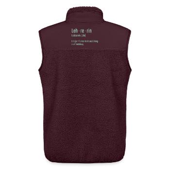 Lehrerin Substantiv Influencerin Schule Geschenk - Unisex Sherpaweste von Stanley/Stella - Maroon - Hinten - AI Model Male 178 light (178cm)