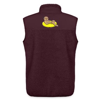 Erdmännchen Schwimmen Schwimmring Sommer - Unisex Sherpaweste von Stanley/Stella - Maroon - Hinten - AI Model Male 178 light (178cm)