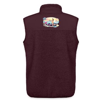Mädchen mit Sportwagen 2 - Unisex Sherpaweste von Stanley/Stella - Maroon - Hinten - AI Model Male 178 light (178cm)