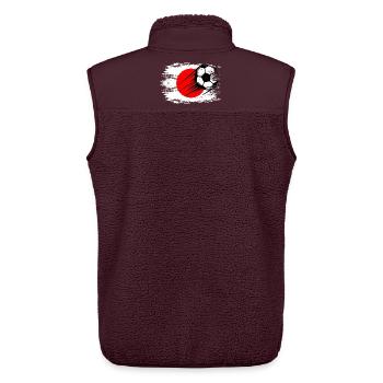Japan Flag Football Used - Unisex Sherpa Gilet by Stanley/Stella - maroon - Back - AI Model Male 178 light (178cm)