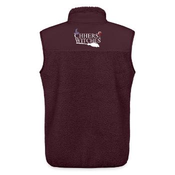 Cheers Sorcières, Vin, Halloween - Veste sans manches sherpa unisexe Stanley/Stella - maroon - Dos - AI Model Male 178 light (178cm)