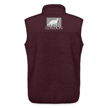 Punk Katze London Kontrast streetwaer - Unisex Sherpaweste von Stanley/Stella - Maroon - Hinten - AI Model Male 178 light (178cm)