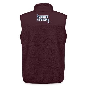 MOIN IHR SPACKEN - Unisex Sherpaweste von Stanley/Stella - Maroon - Hinten - AI Model Male 178 light (178cm)
