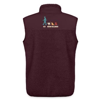 Katzen Katze Ich Und Meine Follower - Unisex Sherpaweste von Stanley/Stella - Maroon - Hinten - AI Model Male 178 light (178cm)