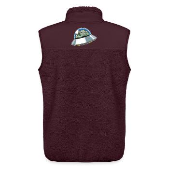 Turtle Spaceship Space - Unisex Sherpa Gilet by Stanley/Stella - maroon - Back - AI Model Male 178 light (178cm)