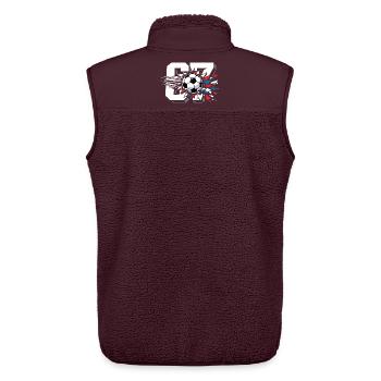 67 Fußball Six Seven Gen Alpha Viral Trend - Unisex Sherpaweste von Stanley/Stella - Maroon - Hinten - AI Model Male 178 light (178cm)