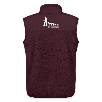 Hunde Follower - Unisex Sherpaweste von Stanley/Stella - Maroon - Hinten - AI Model Male 178 light (178cm)