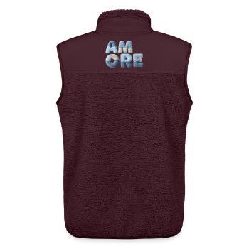 Patchwork Amore romantisches Geschenk für Partner - Unisex Sherpaweste von Stanley/Stella - Maroon - Hinten - AI Model Male 178 light (178cm)