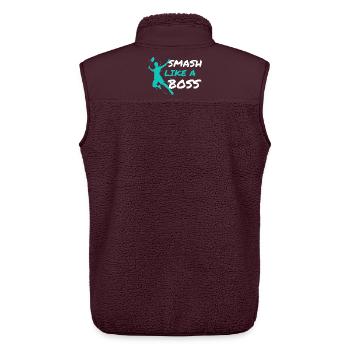 Badminton Player Badminton Coach Badminton Smash - Unisex Sherpa Gilet by Stanley/Stella - maroon - Back - AI Model Male 178 light (178cm)