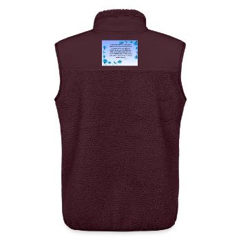Beruhigender Bibelvers mit blauen Blumen - Unisex Sherpaweste von Stanley/Stella - Maroon - Hinten - AI Model Male 178 light (178cm)