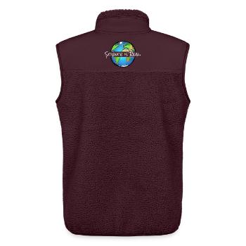 Science is Real | Weltkugel - Unisex Sherpaweste von Stanley/Stella - Maroon - Hinten - AI Model Male 178 light (178cm)