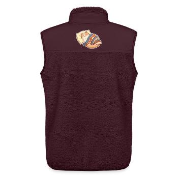 Katze Schlafen - Unisex Sherpaweste von Stanley/Stella - Maroon - Hinten - AI Model Male 178 light (178cm)