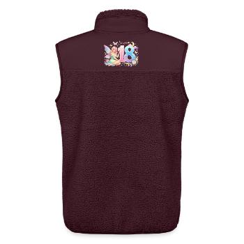 18. Geburtstag Elfe – Retro Pastell Werbeprint - Unisex Sherpaweste von Stanley/Stella - Maroon - Hinten - AI Model Male 178 light (178cm)