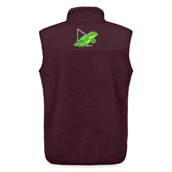 Frosch Angler Angelrute Angeln - Unisex Sherpaweste von Stanley/Stella - Maroon - Hinten - AI Model Male 178 light (178cm)