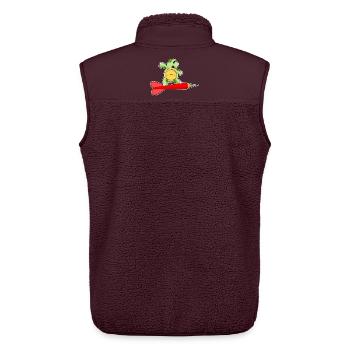 Fléchette Tortue Dart Dart - Veste sans manches sherpa unisexe Stanley/Stella - maroon - Dos - AI Model Male 178 light (178cm)