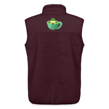 Frog Mug - Unisex Sherpa Gilet by Stanley/Stella - maroon - Back - AI Model Male 178 light (178cm)