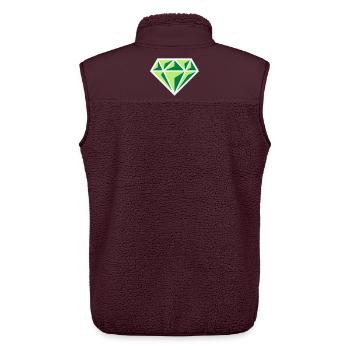 Diamant (Edelstein Brillant Symbol / NEG Gre 3C) - Unisex Sherpaweste von Stanley/Stella - Maroon - Hinten - AI Model Male 178 light (178cm)