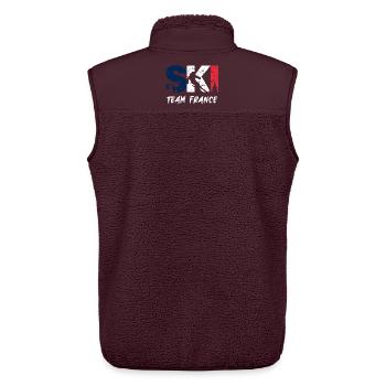Ski Team France Emblem - Unisex Sherpa Gilet by Stanley/Stella - maroon - Back - AI Model Male 178 light (178cm)