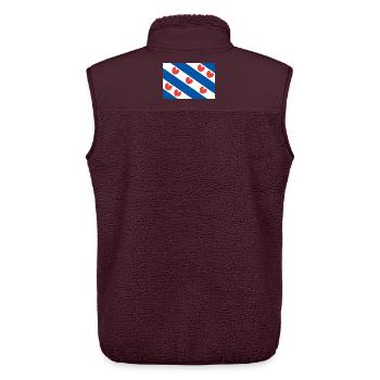 Friesische Flagge - Unisex Sherpaweste von Stanley/Stella - Maroon - Hinten - AI Model Male 178 light (178cm)