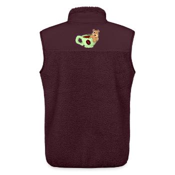 Bear cup of coffee - Unisex Sherpa Gilet by Stanley/Stella - maroon - Back - AI Model Male 178 light (178cm)