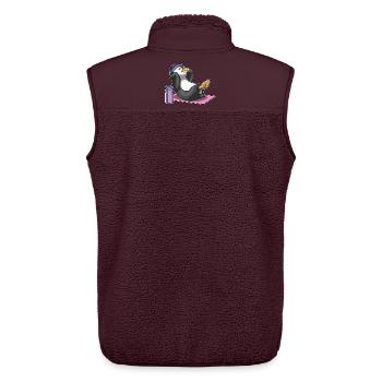 Pinguin Bauchmuskeltraining Bodybuilding - Unisex Sherpaweste von Stanley/Stella - Maroon - Hinten - AI Model Male 178 light (178cm)