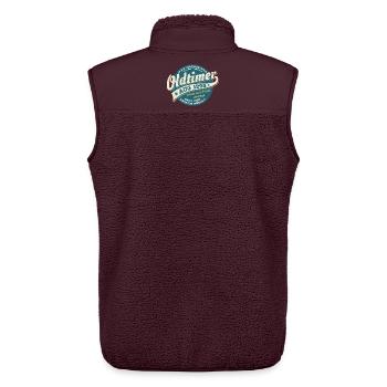 Vintage August 1996 - Birthday - Gift - Unisex Sherpa Gilet by Stanley/Stella - maroon - Back - AI Model Male 178 light (178cm)