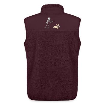 Halloween, Französische Bulldogge, Skelett - Unisex Sherpaweste von Stanley/Stella - Maroon - Hinten - AI Model Male 178 light (178cm)