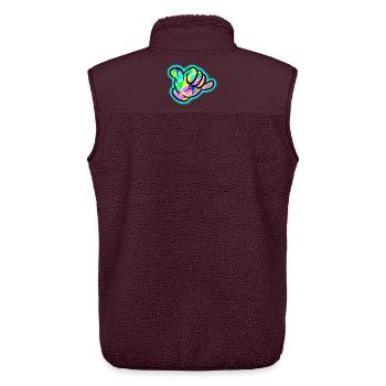 Shaka Graffiti Colour Explosion - Unisex Sherpa Gilet by Stanley/Stella - maroon - Back - AI Model Male 178 light (178cm)