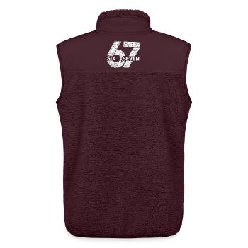 67 Six Seven - Unisex Sherpa Gilet by Stanley/Stella - maroon - Back - AI Model Male 178 light (178cm)
