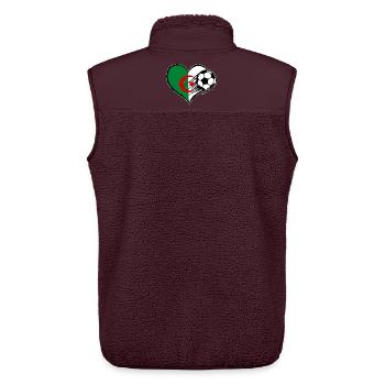 Algerien Flagge Fußball mit Herz - Unisex Sherpaweste von Stanley/Stella - Maroon - Hinten - AI Model Male 178 light (178cm)